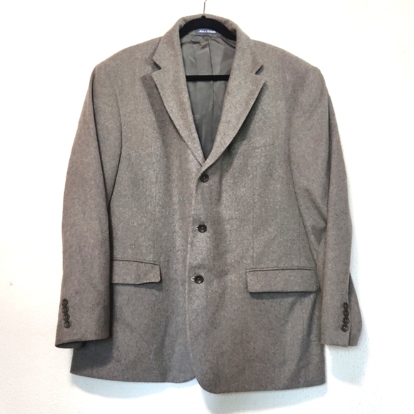 Oscar de la Renta Wool Cashmere Gray Blazer Sports Coat Size 46R - Picture 15 of 15